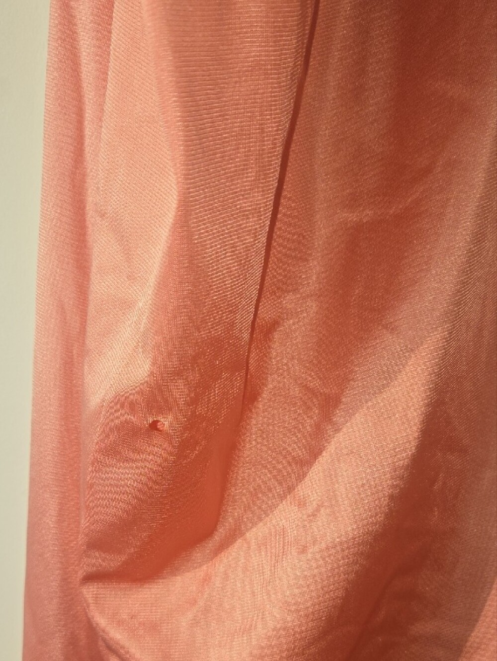 Vassarette Vintage Coral Pink Caftan Nightgown with Button Placket - Picture 4 of 10